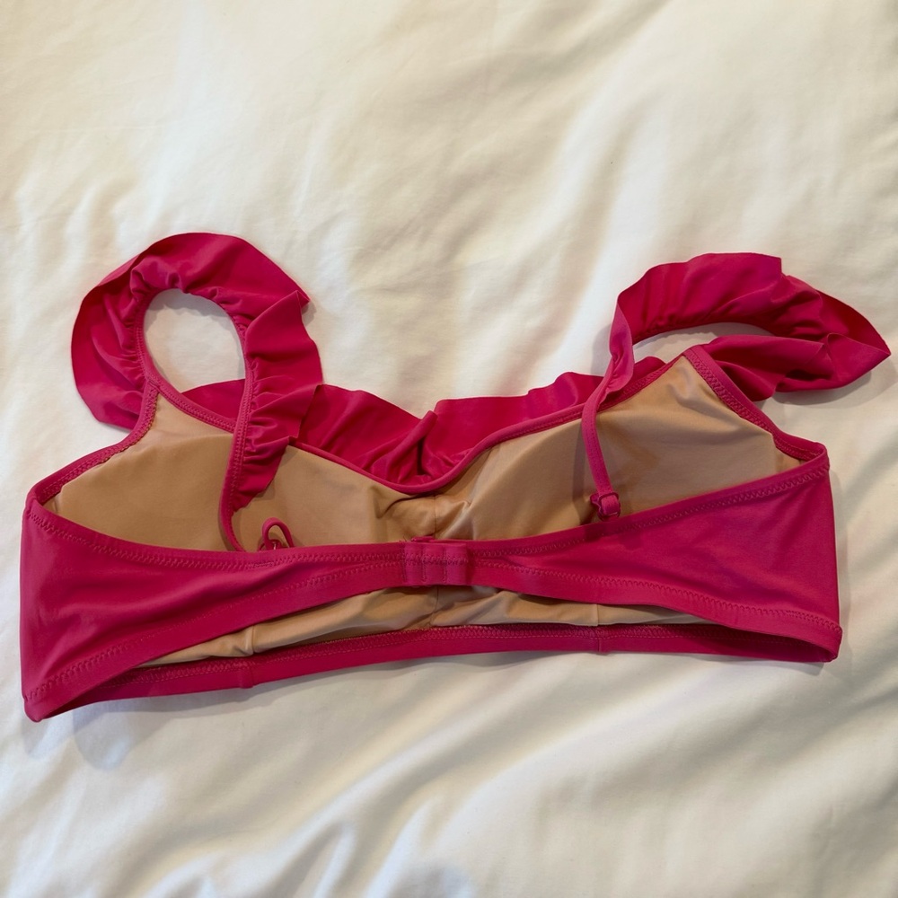 J. Crew Pink Ruffle Bikini Top - Picture 3 of 7